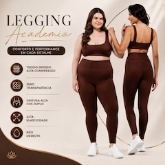 Calça Legging Dellas Fit Leg Zero Transparência Cintura Alta Academia - Feminina - Foto 8