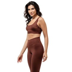 Conjunto Fitness Top com Bojo + Calça Legging de Compressão Dellas Fit -  Feminino - Foto 2