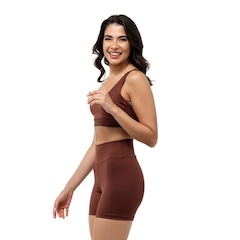 Conjunto Fitness Top com Bojo + Short Legging de Compressão Dellas Fit - Feminino - Foto 2