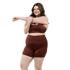 Conjunto Fitness Top com Bojo + Short Legging de Compressão Dellas Fit - Feminino - Foto 3