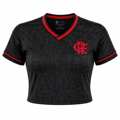 Cropped do Flamengo Victory Black Betel - Feminino - Foto 1