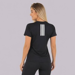 Camiseta adidas Treino 3 Listras Feminina - Foto 4