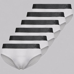 Kit 6 Cuecas Lupo Slip Algodão com Elastano - Adulto - Foto 1