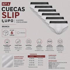 Kit 6 Cuecas Lupo Slip Algodão com Elastano - Adulto - Foto 2