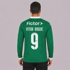 Camisa do Palmeiras I 25/26 Manga Longa com Patrocínio 9 Vitor Roque Puma Masculina - Foto 1