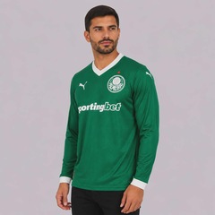 Camisa do Palmeiras I 25/26 Manga Longa com Patrocínio 42 López Puma Masculina - Foto 4