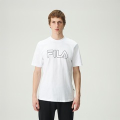 Camiseta Fila Regular Letter Outline Masculina - Foto 1