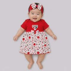 Body do São Paulo Vestido com Tiara Infantil - Foto 1