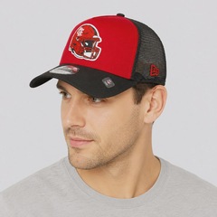 Boné Unissex New Era Flamengo 940 NFL Brasil Game 2026 Helmet - Foto 6