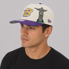 Boné Unissex New Era Baltimore Ravens 970 NFL Brasil Game 2026 Aba Curva - Foto 6