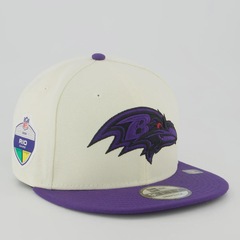Boné Unissex New Era Baltimore Ravens 950 NFL Brasil Game Aba Reta - Foto 3
