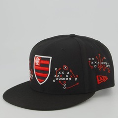 Boné Unissex New Era Flamengo 5950 NFL Brasil Game 2026 Aba Reta - Foto 1