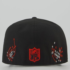 Boné Unissex New Era Flamengo 5950 NFL Brasil Game 2026 Aba Reta - Foto 4