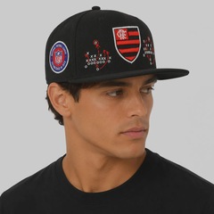 Boné Unissex New Era Flamengo 5950 NFL Brasil Game 2026 Aba Reta - Foto 7