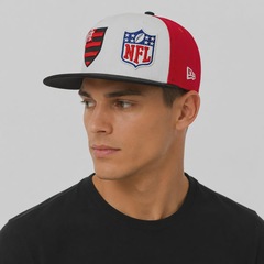 Boné Unissex New Era Flamengo 5950 NFL Brasil Game 2026 Dual Aba Reta - Foto 6