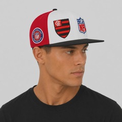 Boné Unissex New Era Flamengo 5950 NFL Brasil Game 2026 Dual Aba Reta - Foto 7
