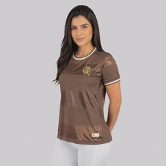 Camisa Baby Look do Flamengo Jacquard Feminina - Foto 2