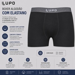 Cueca Boxer Lupo Algodão Com Elastano - Adulto - Foto 3