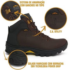 Bota Masculina Bull Terrier Adventure Couro Trilha - Foto 5