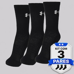 Kit 3 Pares de Meia Cano Alto Under Armour Tripack Feminina - Foto 3