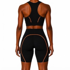 Conjunto Academia Feminino NFOX Short Viés Fino Cropped para Yoga e Treino - Foto 2
