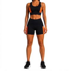 Kit Fitness Feminino NFOX Short com Bolso Lateral e Cropped Academia, Corrida, Ciclismo e Yoga - Foto 1