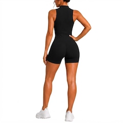 Macaquinho Fitness NFOX Canelado Feminino Com Zíper Frontal Academia Esportivo Yoga Pilates - Foto 2