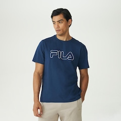 Camiseta Fila Regular Letter Outline Masculina - Foto 1