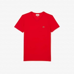 Camiseta Lacoste Pima Leve com Gola V - Foto 1