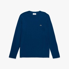 Camiseta de Algodão Pima com Manga Longa Lacoste Masculina - Foto 1