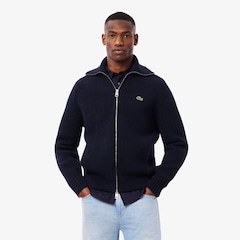 Suéter Lacoste com Zíper de Gola Alta de Lã Cardada Masculino - Foto 1