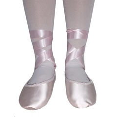 Sapatilha Só Dança Meia Ponta Cetim com Fita para Ballet F-66 - Foto 4