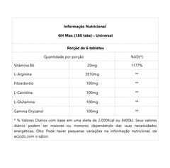 GH Max Universal Nutrition - 180 Tabs - Foto 2