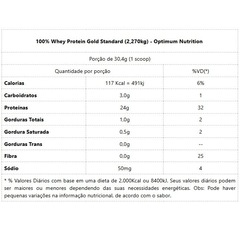 100% Whey Protein Gold Standard Optimum Nutrition 2,270kg - Foto 2