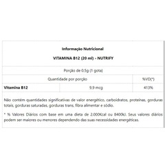 Vitamina B12 Nutrify - 20 ml - Foto 3