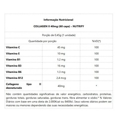 Collagen II Nutrify - 40mg - Foto 2