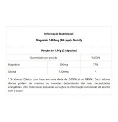 Magnésio 1400mg Nutrify - 60 Cápulas - Foto 2