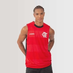 Camiseta Regata Dupla Face Flamengo Pulso Braziline Masculina - Foto 1