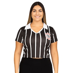 Camisa Cropped do Corinthians Retrô - Feminina - Foto 1