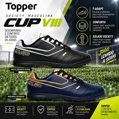 Chuteira Society Adulto Topper Cup VIII T-Adapt T-Control - Foto 6