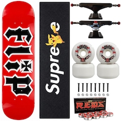 Skate Flip Montado 8.0 Maple Red Bones Lixa Supreme Next 57mm - Foto 1