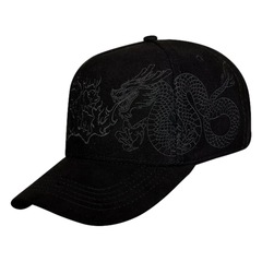 Boné Masculino Blck Dragão Fire Suede Aba Curva - Foto 1