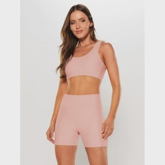 Top Fitness Body For Sure Alça Reta Larga Liso Blush - Feminino - Foto 1