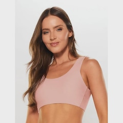 Top Fitness Body For Sure Alça Reta Larga Liso Blush - Feminino - Foto 2