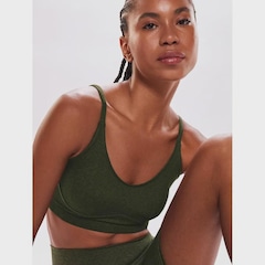 Top Alça Reta Body For Sure Liso Olive Tree - Feminino - Foto 1
