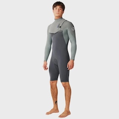 Short John Rip Curl Masculino E-Bomb Zip Free Manga Longa Charcoal Grey - 2/2 mm - Foto 1