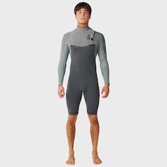 Short John Rip Curl Masculino E-Bomb Zip Free Manga Longa Charcoal Grey - 2/2 mm - Foto 2