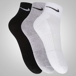 Imagem do Kit de Meia Nike Swoosh Cano Médio com 3 Pares - Adulto - BRANCO/PRETO Kit de Meia Nike Swoosh Cano Médio com 3 Pares - Adulto - BRANCO/PRETO