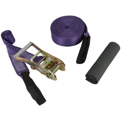 Imagem do Slackline com Catraca e Protetor de Árvore US Boards - 15 Metros - ROXO Slackline com Catraca e Protetor de Árvore US Boards - 15 Metros - ROXO