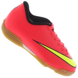 chuteira futsal nike mercurial vortex rosa e prata